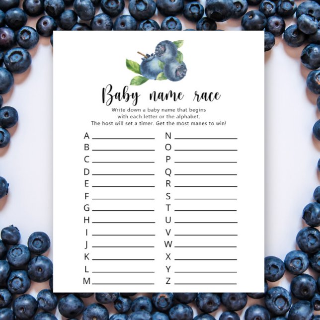 Papier Blueberry - Baby nom jeu de course (Créateur téléchargé)