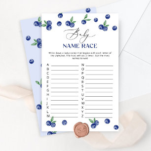 Papier Blueberry baby shower Baby jeu de course de nom