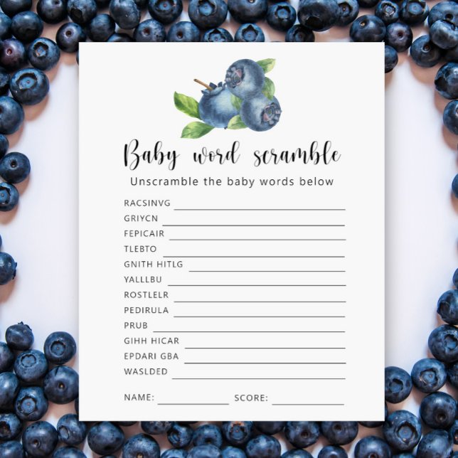 Papier Blueberry - Baby Word Scramble Jeu (Créateur téléchargé)