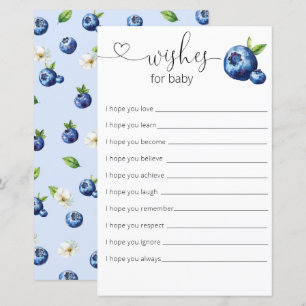 Papier Blueberry Berry Baby shower sucré souhaits pour bé