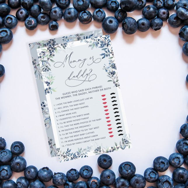 Papier Blueberry maman ou papa Baby shower jeu (Créateur téléchargé)