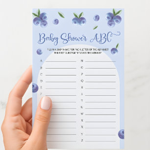 Papier Blueberry Sweet Aquarelle Baby shower ABC Jeu