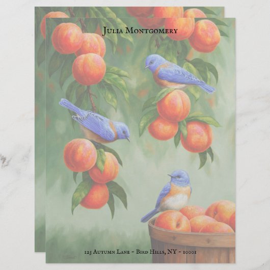 Papier Bluebirds et Peach Tree (Devant / Derrière)