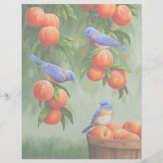 Papier Bluebirds et Peach Tree (Dos)