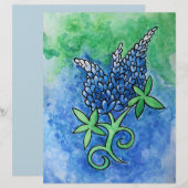 Papier Bluebonnets du Texas (Devant / Derrière)
