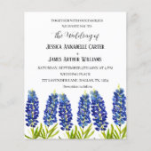 Papier Bluebonnets Texas Aquarelle Mariage Floral (Devant)