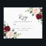 Papier Blush & Burgundy sur un mariage budgétaire RSVP<br><div class="desc">Blush & Burgundy sur un mariage budgétaire Invitation RSVP</div>