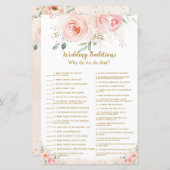 Papier Blush Floral Fête des mariées Mariage Traditions J (Devant / Derrière)