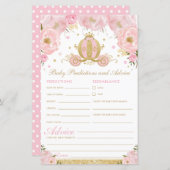 Papier Blush Floral Princess Baby Predictions et conseils (Devant / Derrière)