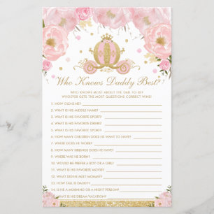 Papier Blush Floral Princess Qui Connaît Papa Meilleur Je