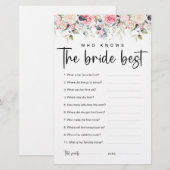 Papier Blush Floral | Qui connaît le mieux la mariée ? (Devant / Derrière)