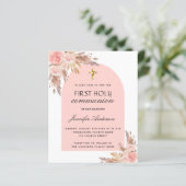 Papier Blush pampas première communion invitation budgéta (Debout devant)