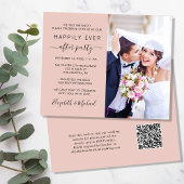 Papier Blush Photo QR Code Mariage Réception Invitation