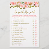 Papier Blush Pink Fête des mariées Il A Dit Qu'Elle A Dit (Devant)