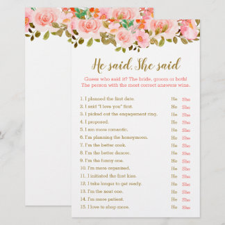 Papier Blush Pink Fête des mariées Il A Dit Qu'Elle A Dit