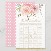 Papier Blush Pink Floral Bridal Trouvez le jeu de bingo i (Devant / Derrière)