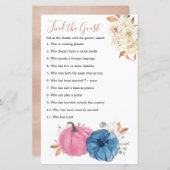 Papier Blush Pink & Navy Citrouille Rustic Trouvez l'invi (Devant / Derrière)