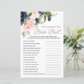 Papier Blush Pink & Navy Qui Connaît La Mariée Meilleur J (Debout devant)