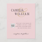 Papier Blush PINK Photo Wedding Inviter QR Code Enregistr (Devant)