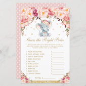 Papier Blush Rose Elephant Devine le bon jeu de prix (Devant / Derrière)