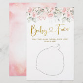 Papier Blush rose Floral Baby shower Baby Face Jeu (Devant / Derrière)