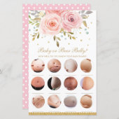 Papier Blush rose floral bébé ou bière jeu de douche vent (Devant / Derrière)