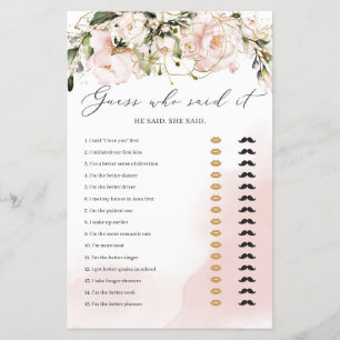 Papier Blush Rose Floral Boho Devine Qui A Dit Que C'Étai