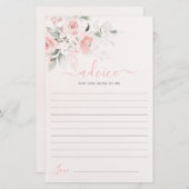 Papier Blush rose floral Conseils pour la maman à être ca (Devant / Derrière)