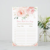 Papier Blush rose Floral Nom de la mariée qui aime jeu de (Debout devant)