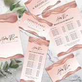 Papier Blush Rose Gold Agate Beauté Salon Tarifs