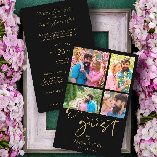 Papier Boda de Collage Budget Black tendance 4 Fotos