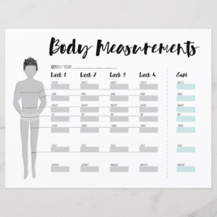 Papier Body Measurements Tracker pour les hommes, 4 semai