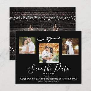 Papier Bohème Chic Bois Rustique Photo Mariage Enregistre