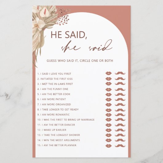 Papier Bohême il dit qu'elle a dit jeu de douche de nage (Devant)