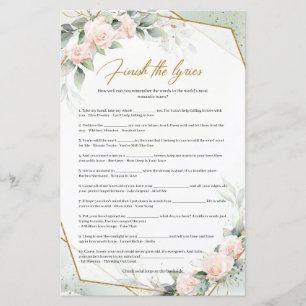 Papier Bohème rustique rose eucalyptus Terminer le lyriqu