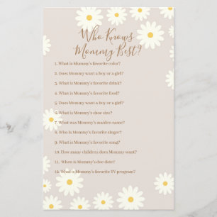 Papier Bohême White Daisy Qui Connaît Mommy Meilleur Jeu