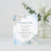 Papier Bohemian Blue Ivory Rose Flowers Détails Mariage (Debout devant)