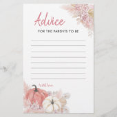 Papier Bohemian Fall in Love Citrouille Advice Card (Devant)