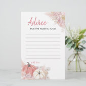 Papier Bohemian Fall in Love Citrouille Advice Card (Debout devant)