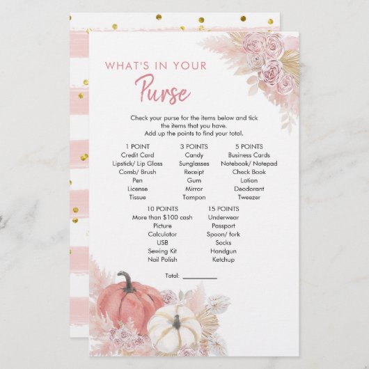 Papier Bohemian Fall in Love Citrouille Ce qui est dans v (Devant / Derrière)