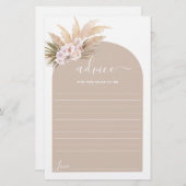 Papier Bohemian Pampas Grass Conseils pour maman d'être c (Devant / Derrière)