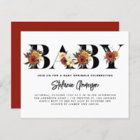 Boho Anemone Botanical Baby Sprinkle Invitation