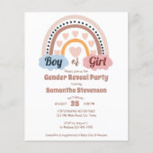 Papier Boho arc-en-ciel garçon ou fille sexe révéler le b (Devant)