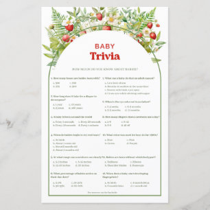 Papier Boho Arch Berry Sweet Strawberry Baby Trivia jeu