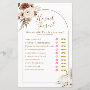 Papier Boho Arch Citrouille blanc Il a dit Elle a dit Gam