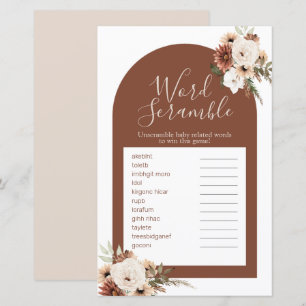 Papier Boho Arch Terracota Aquarelle Mot Début