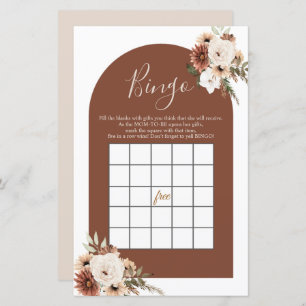 Papier Boho Arch Terracota Floral Bingo Games