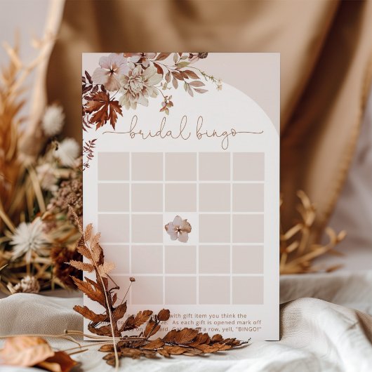 Papier Boho automne arch nuptiale douche jeu de bingo