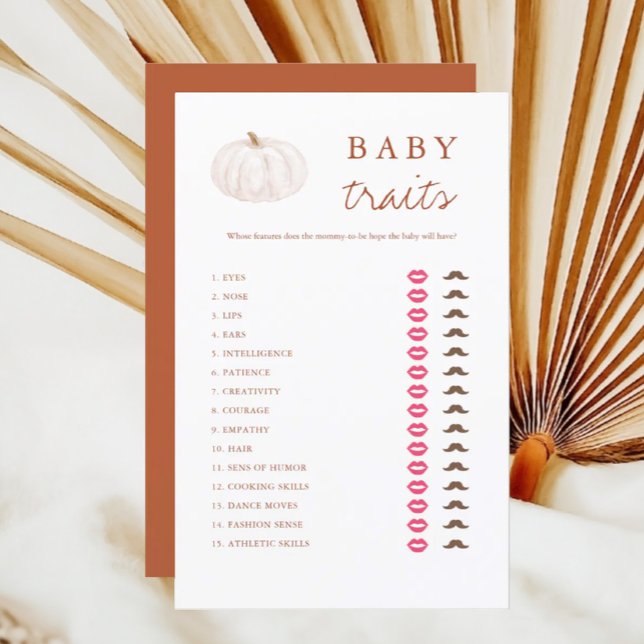 Papier Boho Automne Citrouille Baby Traits Baby shower Je (Créateur téléchargé)