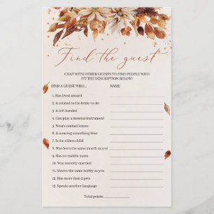 Papier Boho Automne et Automne Fleurs Trouver Le Jeu Invi